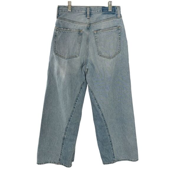 ETICA Devon Rework Jeans High Waist Wide Leg Cropped Distressed Sz 25 - Picture 1 of 12